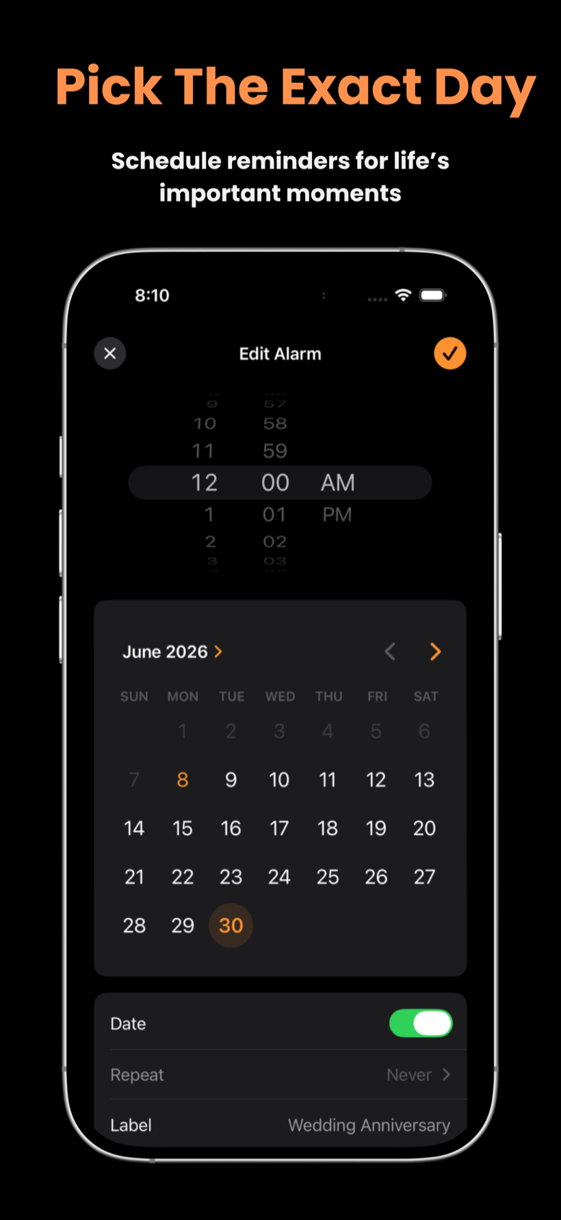 Pick the exact day